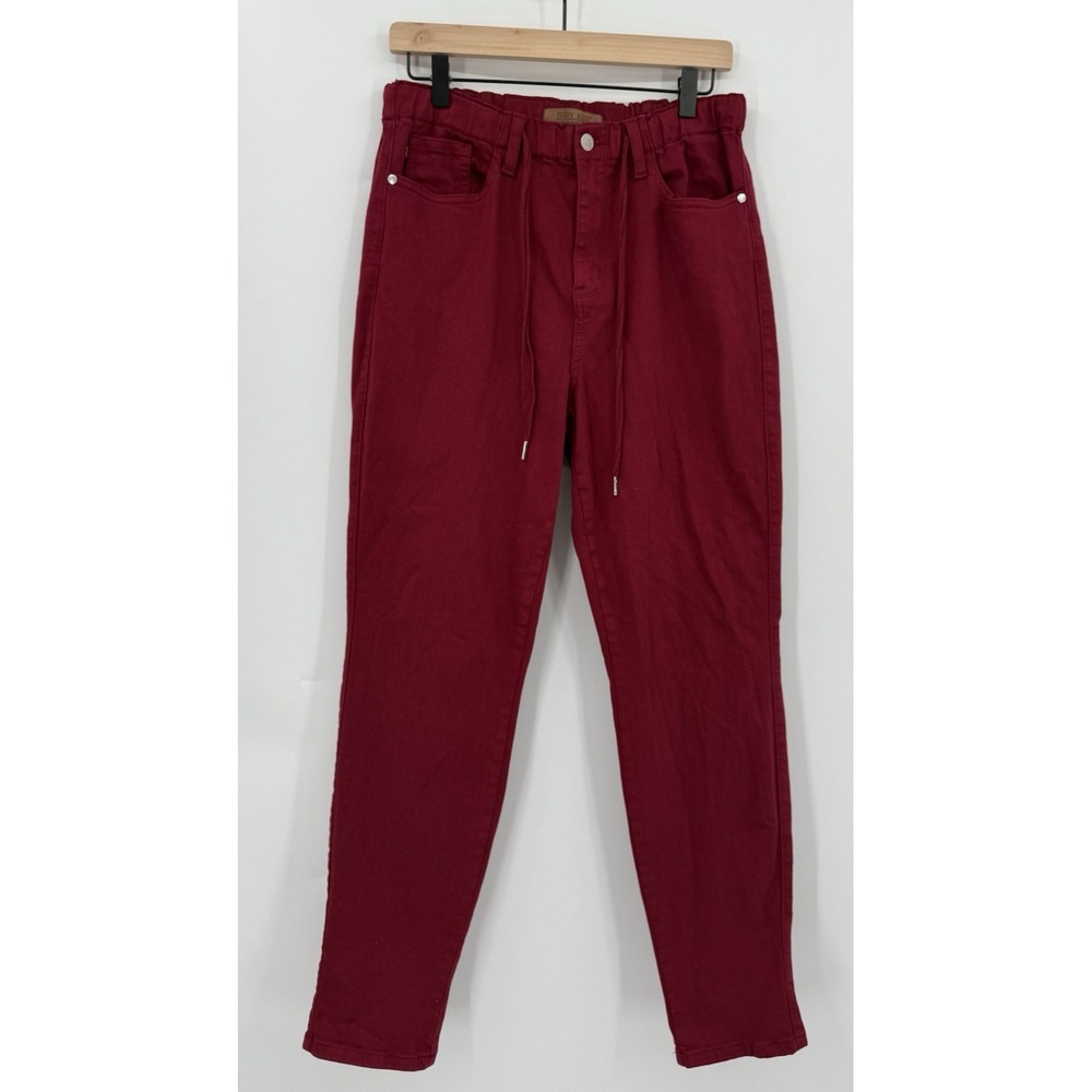 Judy Blue Jeans Womens 9/29 Red Garment‎ Dyed Denim Pants Comfort Stretch